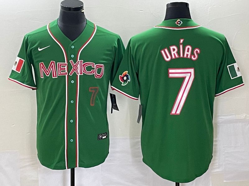 Men 2023 World Cub Mexico 7 Urias Green Nike MLB Jersey24